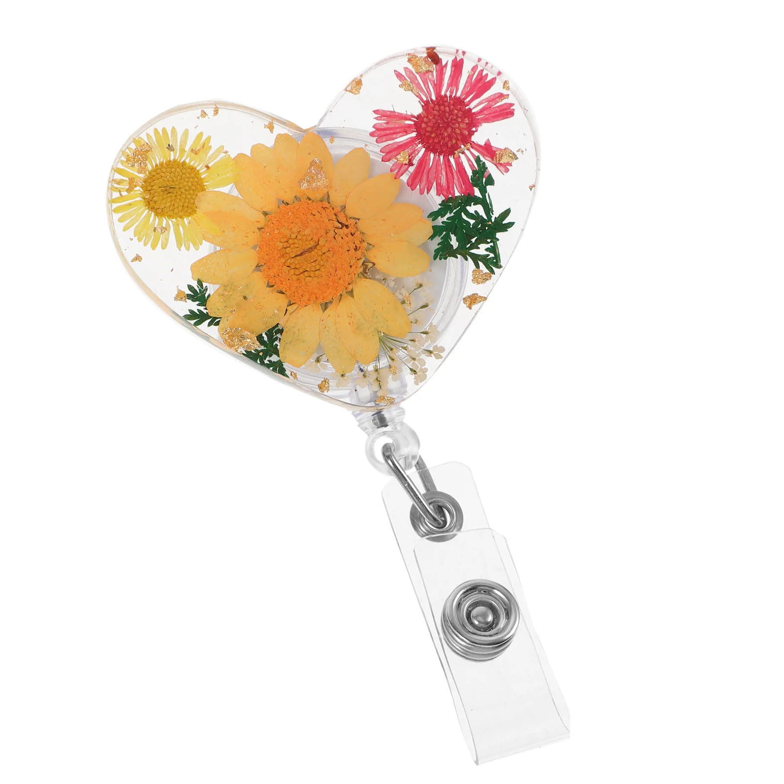 

Heart Shape Badge Holder with Retractable Reel Clip for Nurses Id Card Name Tag Key Holder Work Badge Reel