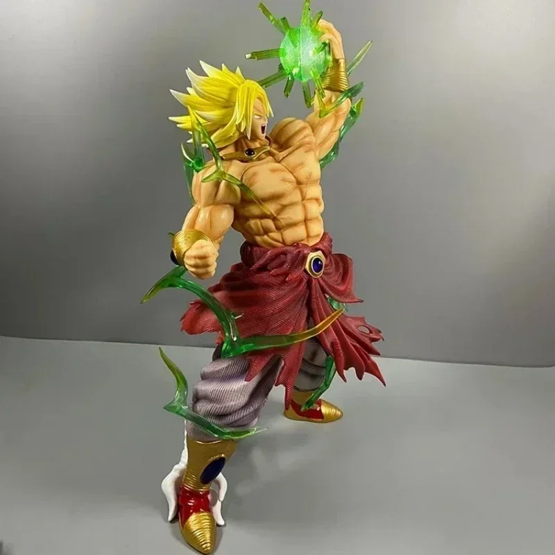 Dragon Ball 41 cm Figurki anime Super Broly Figurka akcji Bug Smsp 2 głowy Statuetka Figurka Led ze światłem Lalka Model Zabawki Prezent