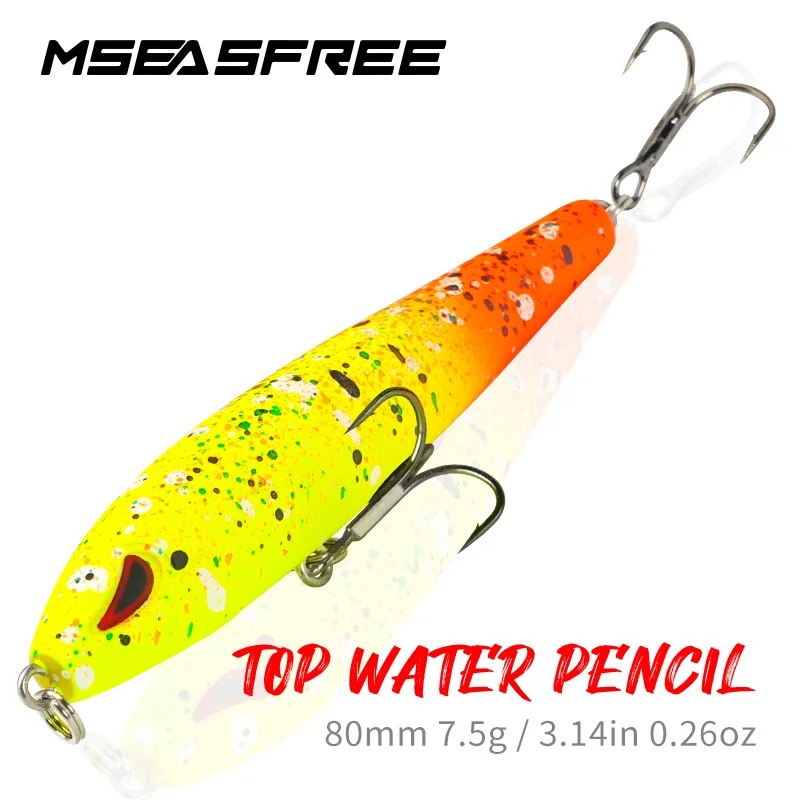 Topwater Pencil Fishing Lure 80mm 7.5g Stickbait Long Casting Artificial Hard Bait For Bass Pike Fishing Tackle Good Action