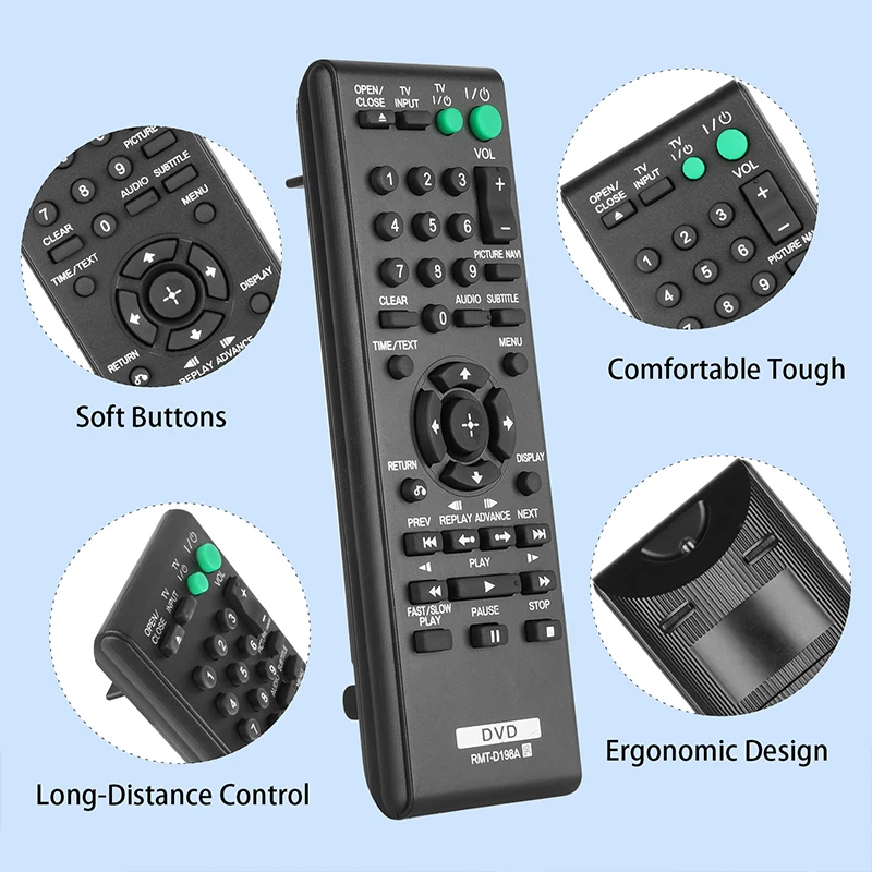 RMT-D198A Remote Control For Sony DVD Player Controller RMT-D198P RMT-D197P DVP-SR170 DVP-SR370 DVPSR170 DVPSR370