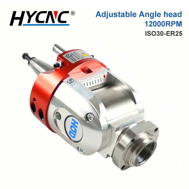 HQD adjustable Angle head ISO30 - ER25 can match 9 kw air cooling spindle tool changer Used for CNC milling machine processing