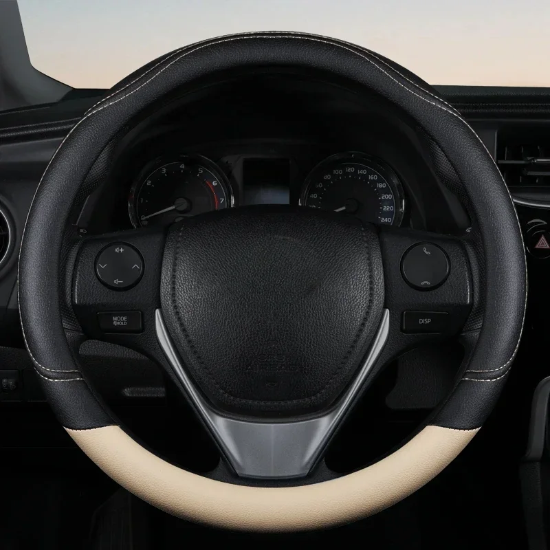 Car Steering Wheel Cover, Universal 15 inch Breathable Anti Slip Steering Wheel Cover Car Interior Accessories Fit for Most Car image 3