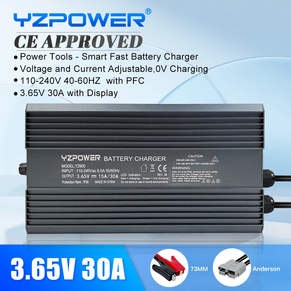 

YZPOWER 3.65V 30A lithium battery charger for 13S 48V general electric bicycle power tools high quality with cooling fan