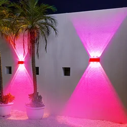 6 LED Beads Solar Wall Lamp Outdoor 2835 RGB Waterproof Solar Fence Lights Garden Decoration Color Changing Sunlight Light