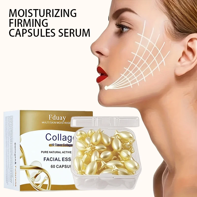 This Product Contains 60 Fullerene essence Capsules, Rich in Vitamin E and Plant-Derived Squalane, to Moisturize and Brighten Fa