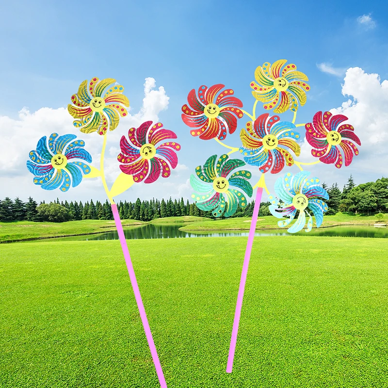 1Pc Kolorowy wiatrak Kreskówka 3D Wiatraczek Dekoracja ogrodu domowego Wiatraczek Whirligig Yard Decor Outdoor Kid Toy