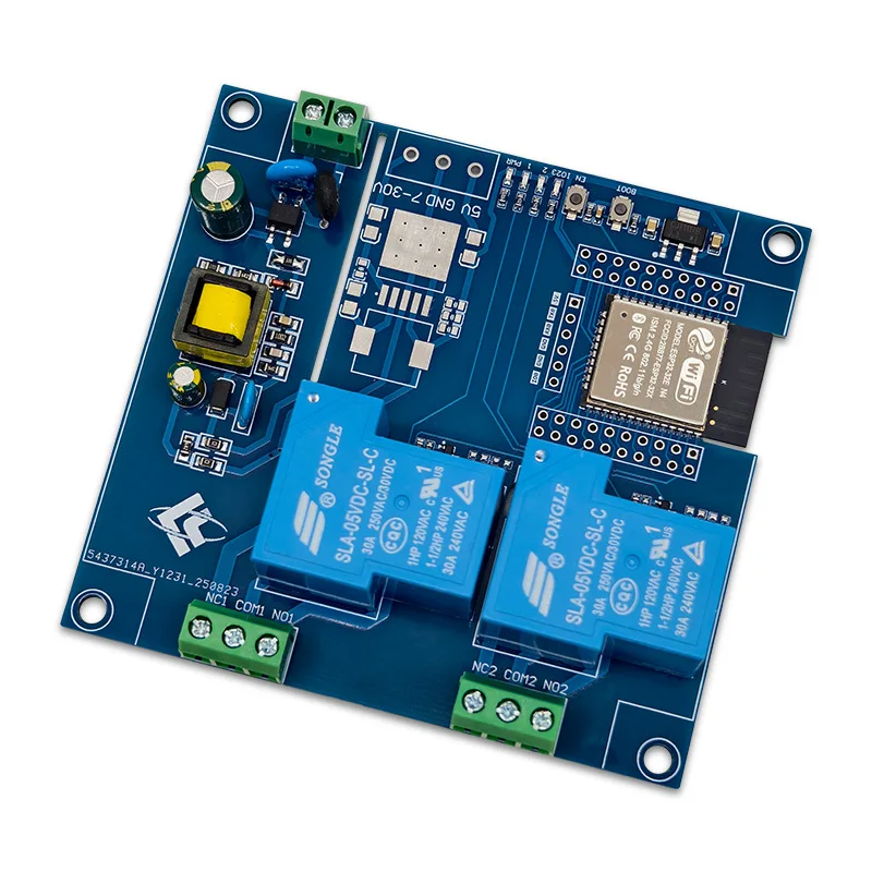 ESP32 Dual Channel 30A Relay Module WiFi Bluetooth Development Board AC220V Powered
