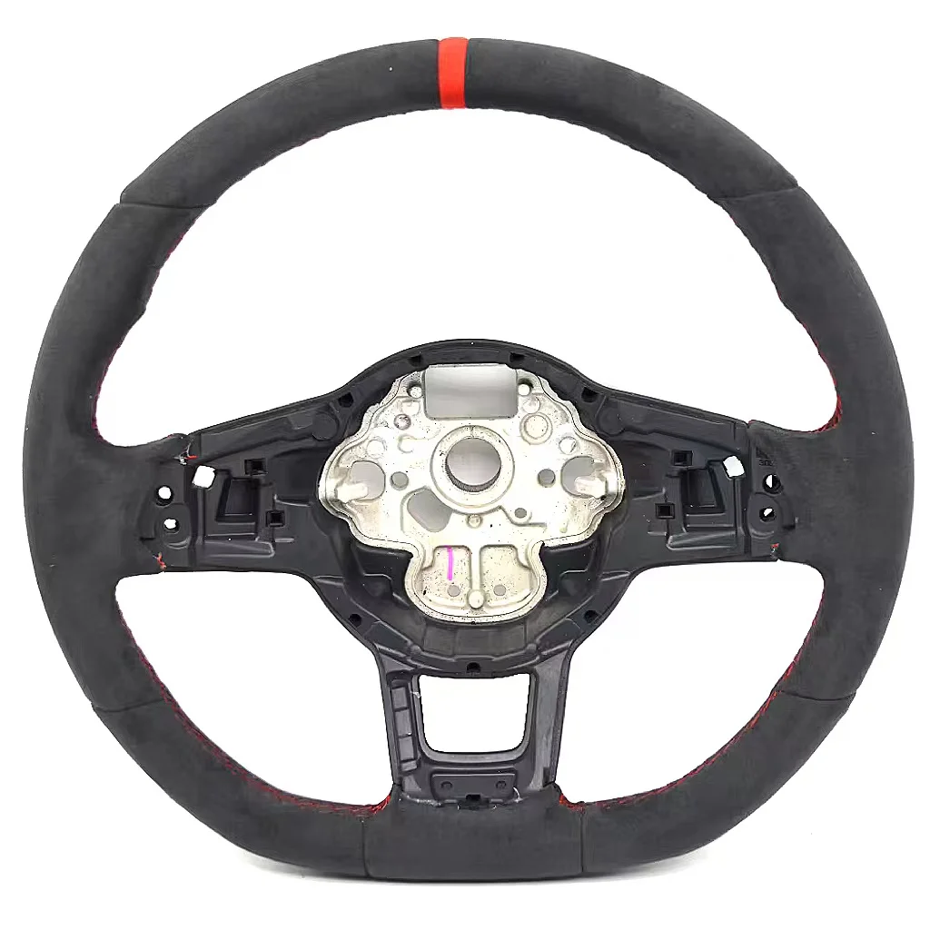 For VW Golf 7 7.5 GTI GTD GTE R 2013-2020 Polo GTI Tiguan Passat DSG Leather Alcantara Steering Wheel With Back Logo