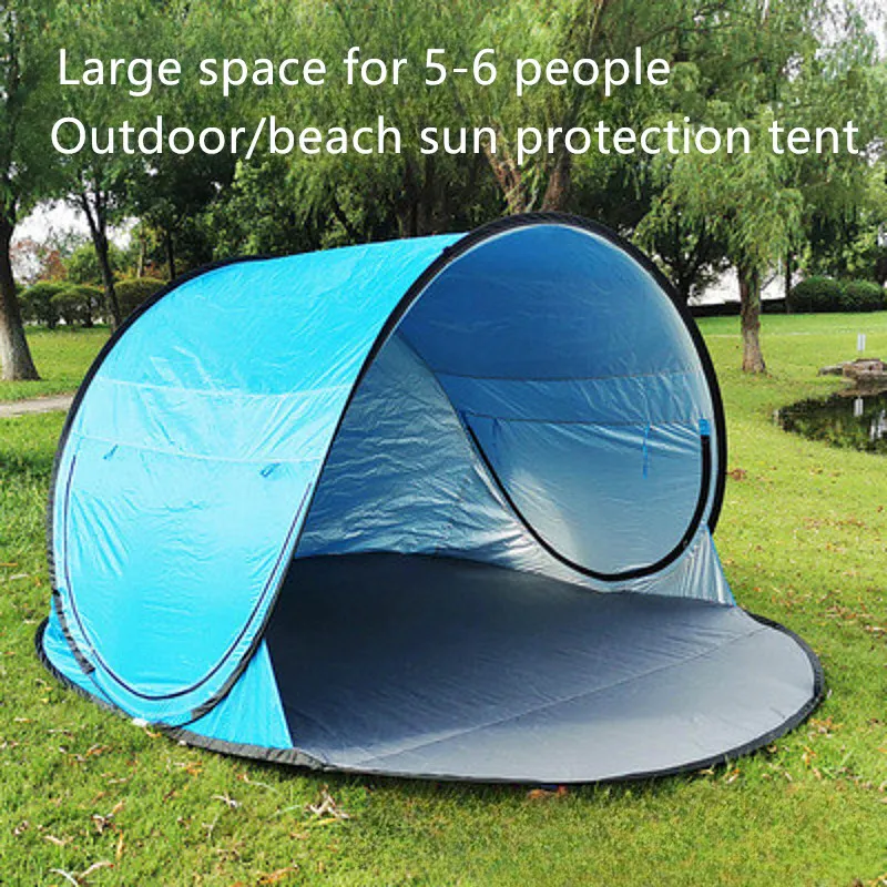 

5-8 person large beach tent fully automatic quick opening sun protection portable outdoor seaside beach sunshade