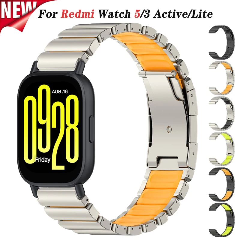 

Титановый ремешок 22 мм для Redmi Watch 5 Active, металлический силиконовый спортивный браслет для Redmi Watch 5 Lite, сменные аксессуары для браслетов