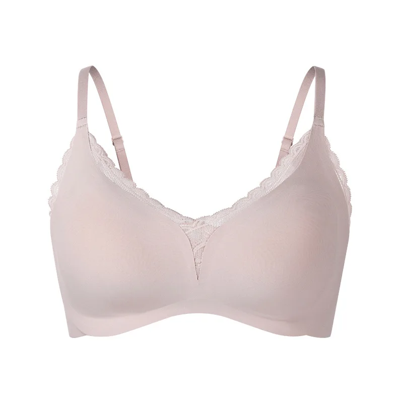 Sexy Women'S Ultra-Thin Bra Push Up Gathered No Steel Ring Underwear Luxury Brand Mulberry Silk Lace Backless Intimate Lingerie