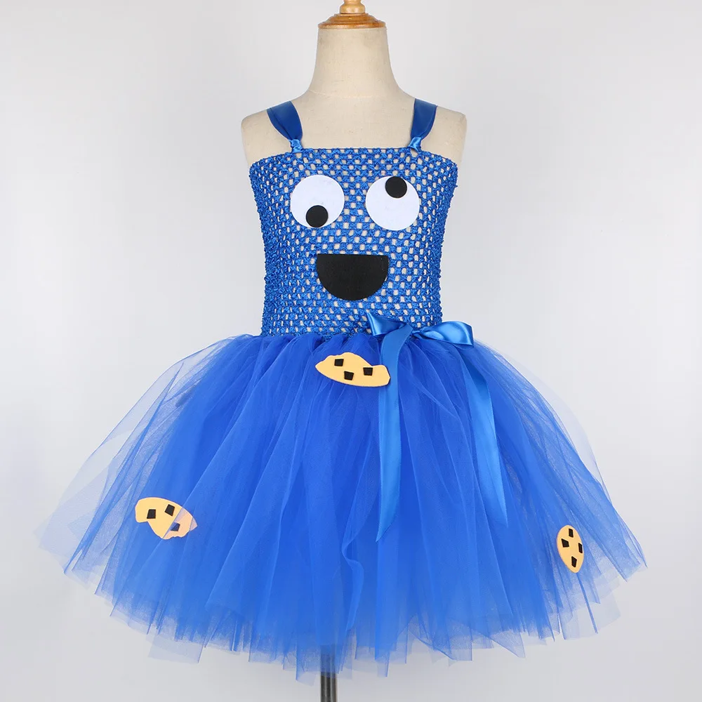 Children Clothes Cartoon Cookie Cosplay Dresses for Girls Monster Halloween Dress for Kids Toddler Birthday Party Outfit Kids