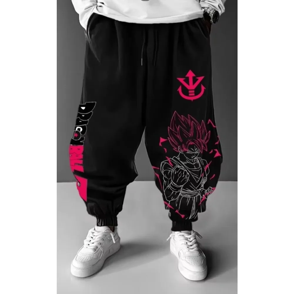 لعبة دراغون بول أنيمي التعاون Sweatpants 2026 الصيف/الخريف كبير عصري الشارع الهيب هوب الأمريكية فضفاض القطن الوالدين والطفل #4
