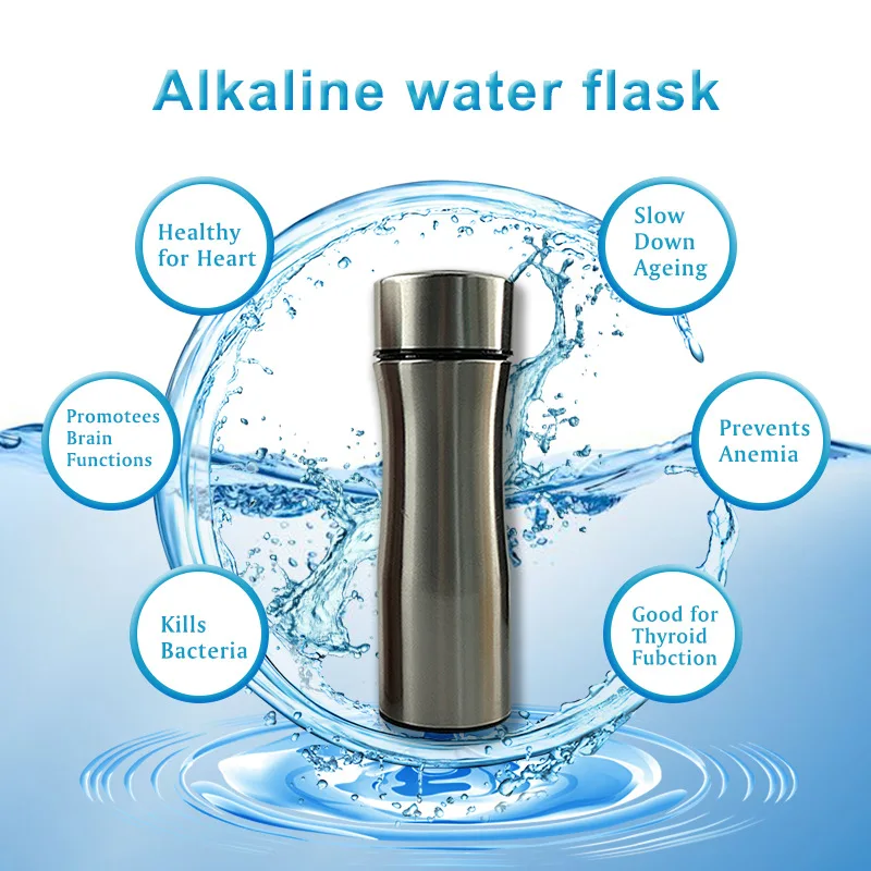 Customized. Stainless Steel Bottle Alkaline Flask Tourmaline Weak Alkaline Small Molecule