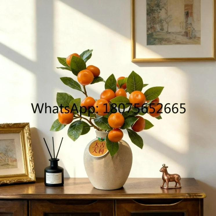 Good luck simulation auspicious orange orange fruit branch fake flower decoration housewarming New Year's Eve flower