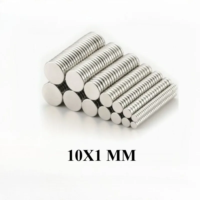 10x1mm Powerful Neodymium Magnet  N35 NdfeB Permanent Magnetic imanes Round Super Strong Fridge Magnets DIY