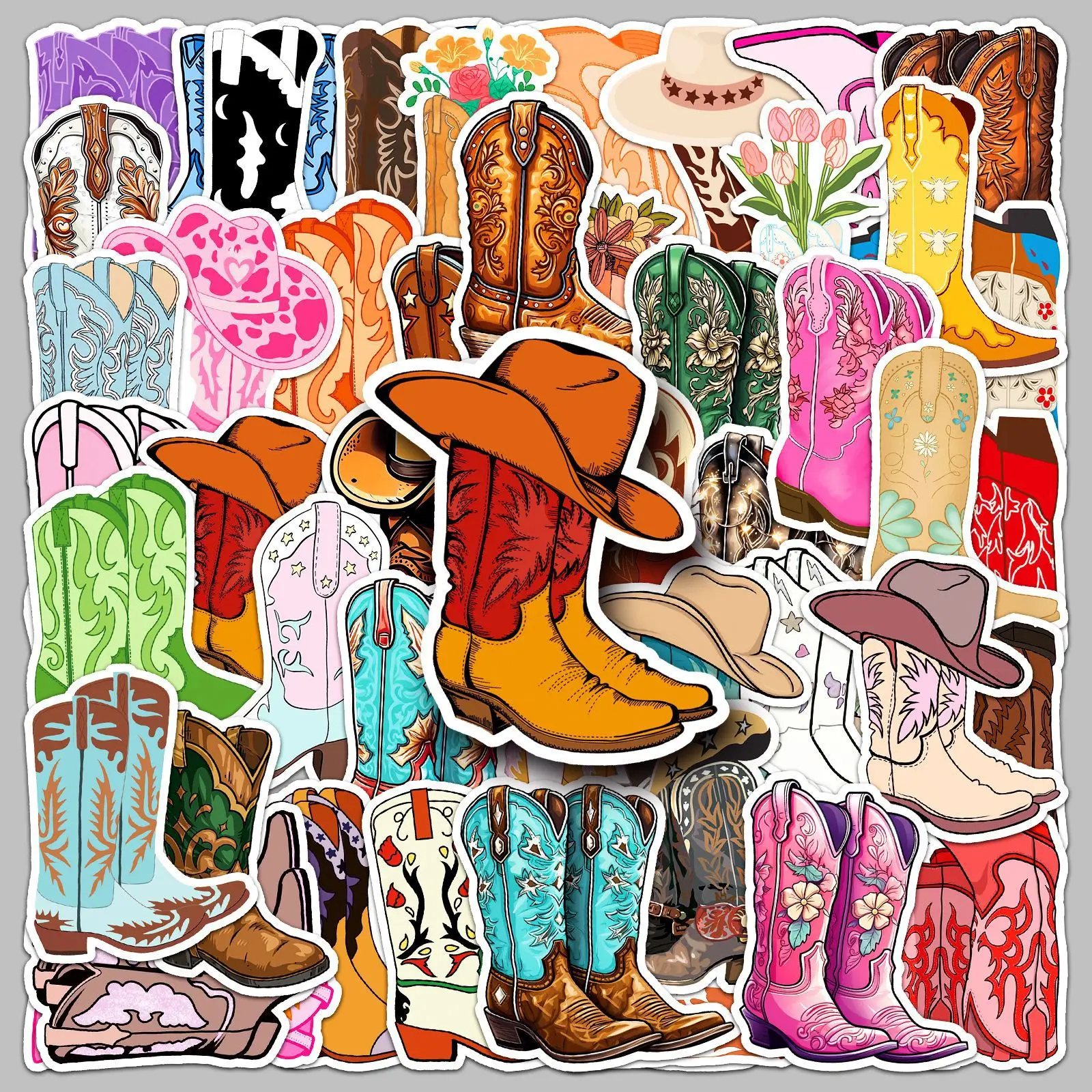 10/30/50 Stuks Cartoon Cowboy Laarzen Sticker Kleurrijke Graffiti Decoratie Skateboard Laptop Bagage Telefoon Case Waterdichte Sticker