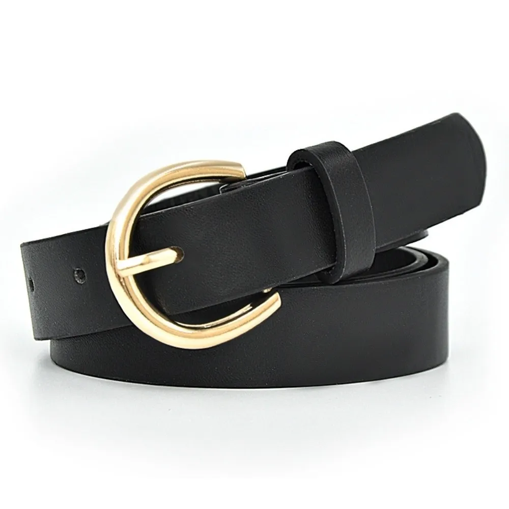 All-Match Thin Width Kids Waist Strap Oval Buckle Adjustable Student Waistband Belt Slim Metal Pin Buckle Dress Belt For Girls