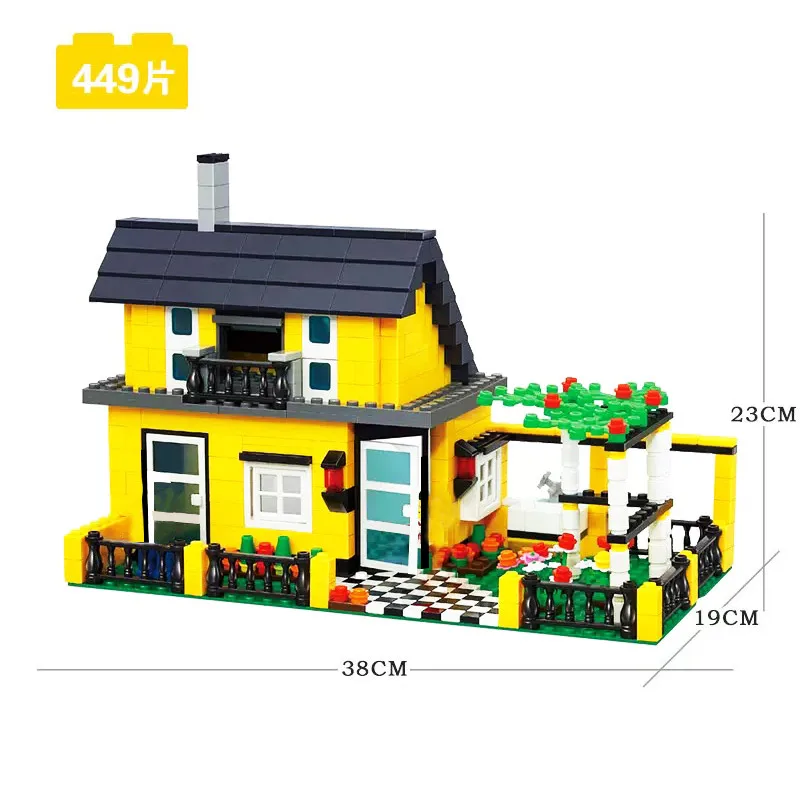 ชุดตัวต่อบล็อกสร้างบ้านวิลล่า รุ่นสร้างสรรค์ DIY ปี 2026 ของเล่นประกอบเอง ของขวัญวันเกิดสำหรับเด็กชายและเด็กหญิง ตกแต่งบ้าน