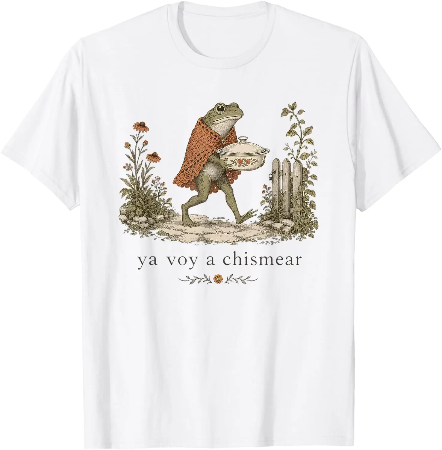 Ya Voy A Chismear Frog T-Shirt vintage style tee  boxy fit tee black graphic tee 100% cotton men