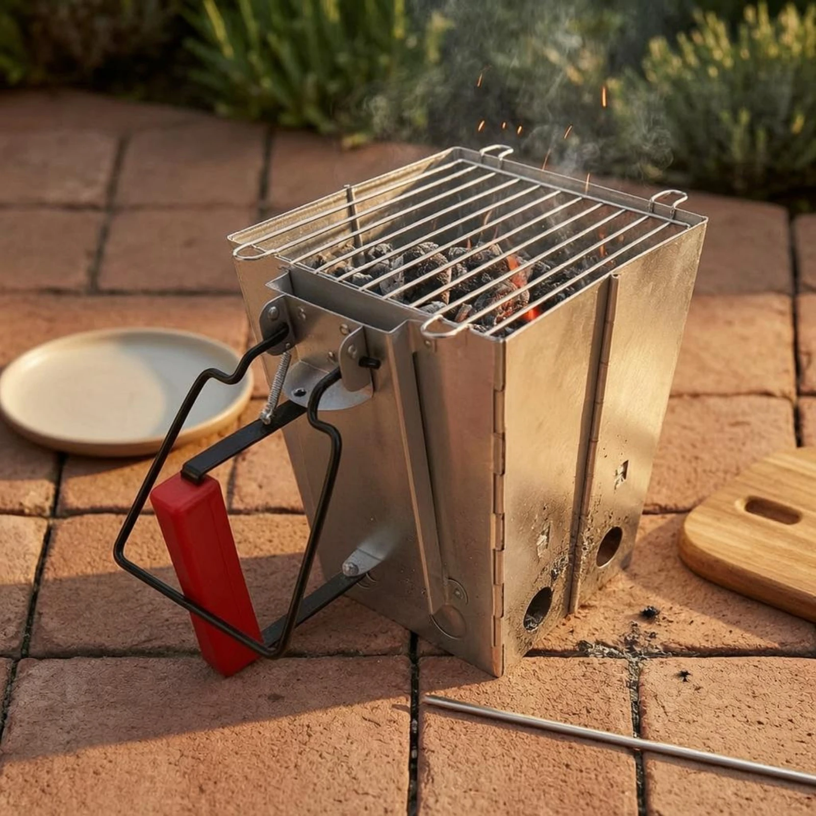 Allume-charbon en acier pliabl - Charcoal Chimney Starter avis et prix