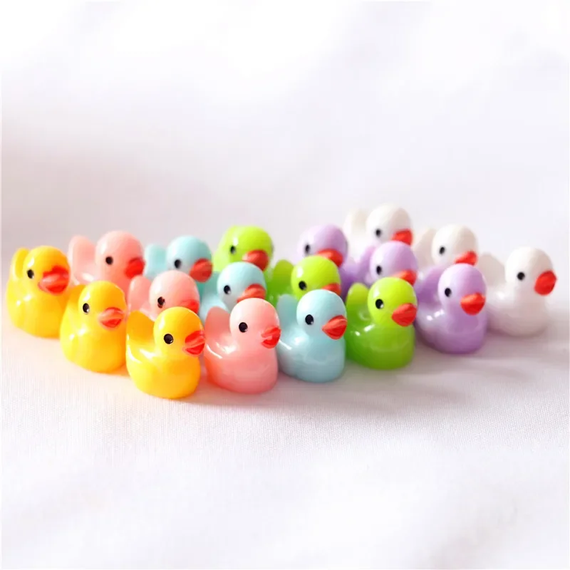 Dollhouse 10PCS Resin Duck Yellow Cute Duck Mini Miniature Handicraft Landscape Micro Home Decoration Ornament