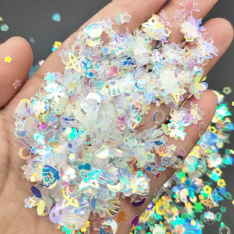 Mix Moon Star Heart Nail Sequins for Craft Glittering Crystal Loose Sequin Paillettes DIY Manicure Nail Art Decoration Confetti