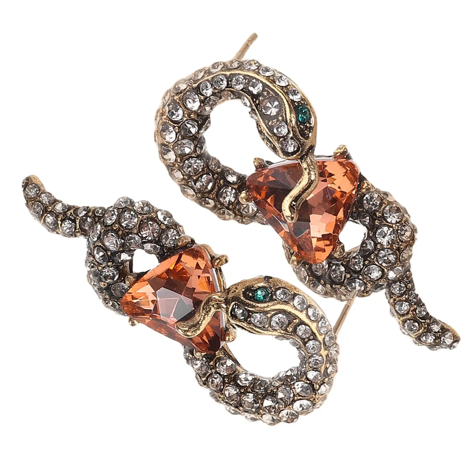 

Rhinestone Snake Vintage Dangle Women Drop Earrings With Rhinestones Pendant for Women Lightweight Triangle Shape Fashion