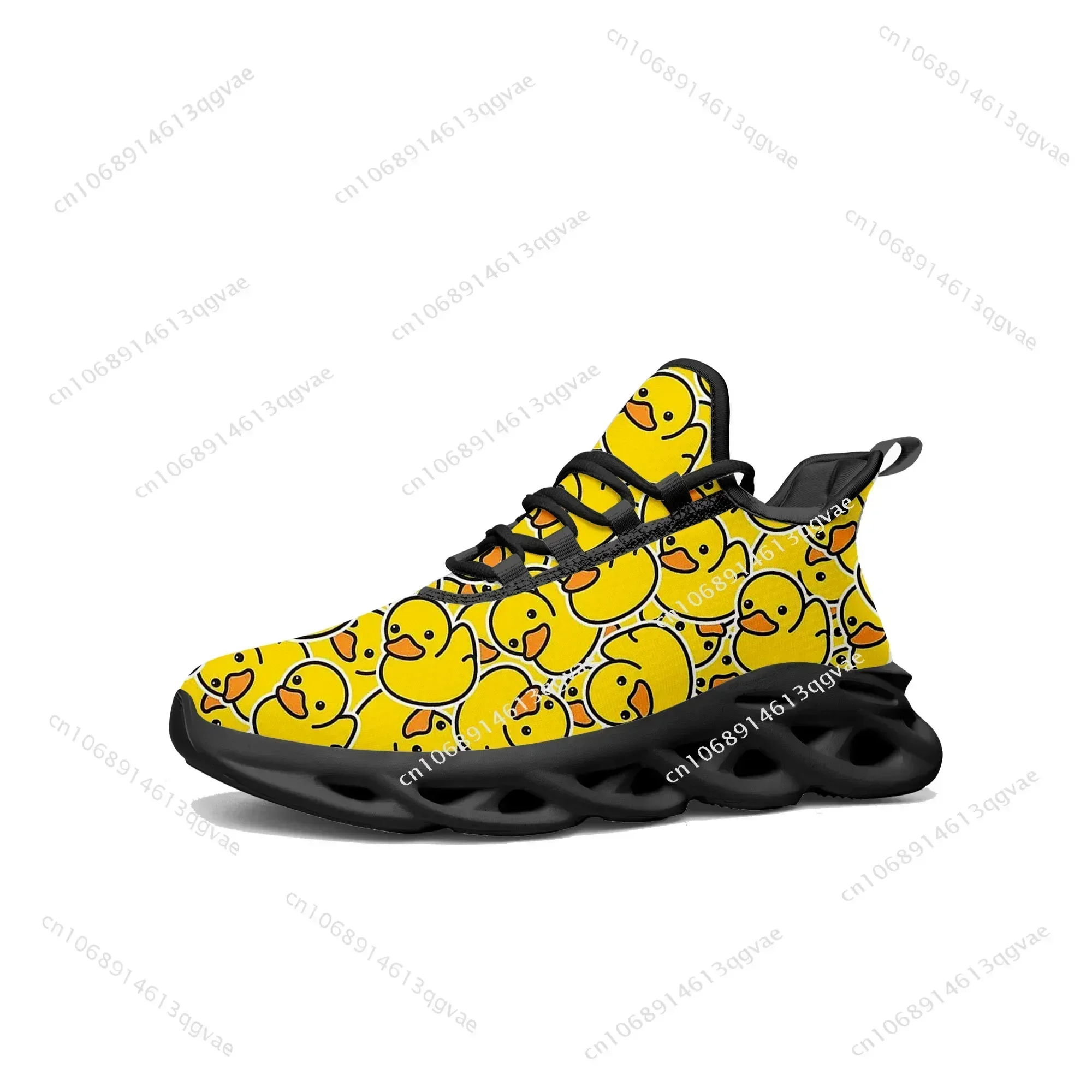 Yellow Duck Printed Flats Sneakers Mens Womens Sports Running High Quality Sneaker Lace Up Mesh Footwear Tailor-made Shoe Balck
