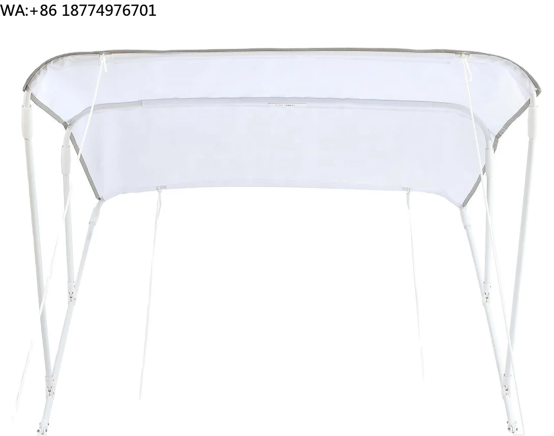 Sumar Supply Boat Bimini Top for Sale 3 Bows White Painted Aluminium Pipes