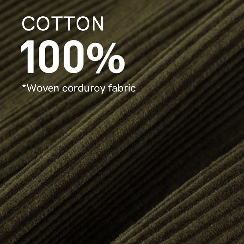 MOVEUP 100% Cotton Corduroy Shorts Autumn Elastic Waist Horse Woven Label Pockets Loose Wide Leg Casual Short Pants 3ELQ20127