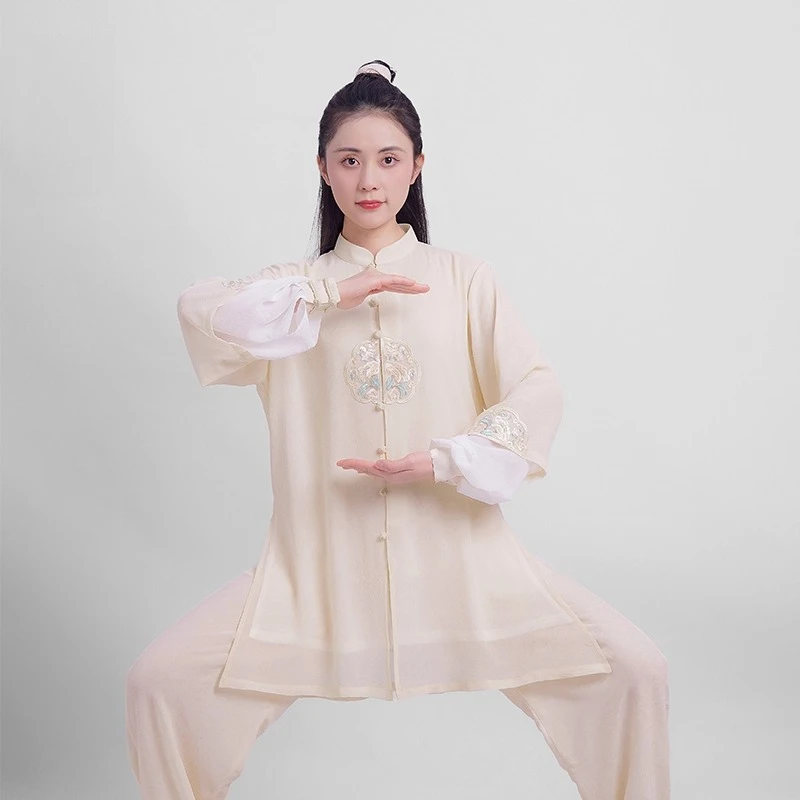 Women's Elegant Taichi Kung Fu Uniform Fluid Drape Breathable & Comfortable Traditional Chinese Martial Arts Suit
