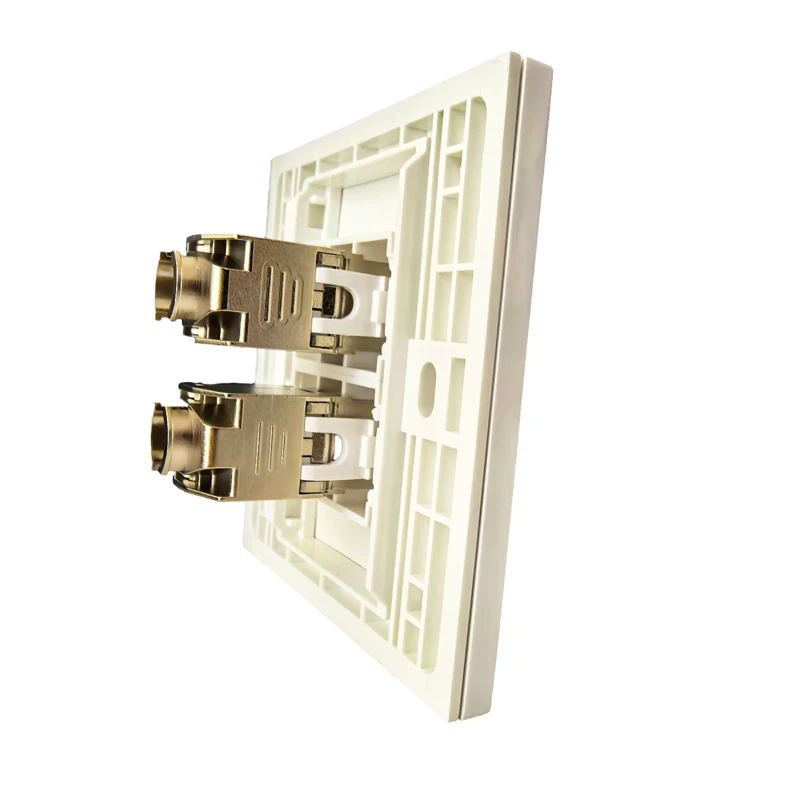 2 вилки CAT6A RJ45 Лицевая панель Два порта CAT.6A LAN Shield Ethernet Розетка Настенная панель Розетка 86x86 мм Для подключения к Интернету 10 ГБ