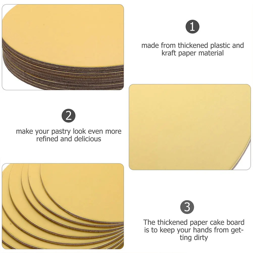 

30 шт., доска для торта, барабан, золотая карта, толстая стабильная поддержка, круглые бумажные доски для торта, антипригарная основа для тортов на день рождения