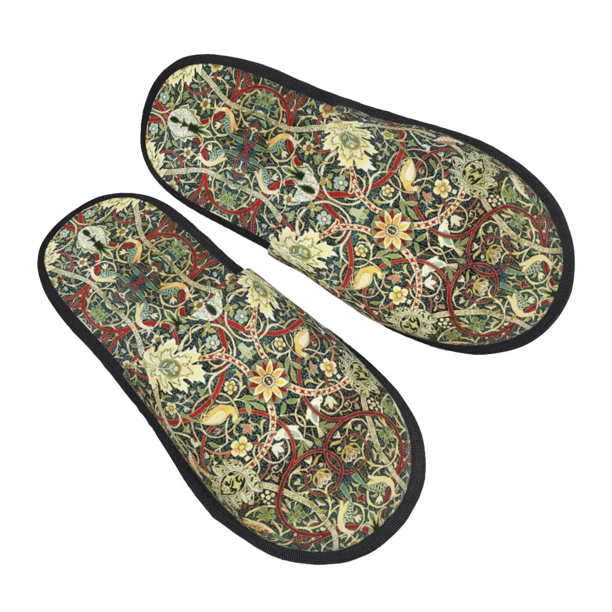 Custom William Morris Bullerswood Antique Rug Print Guest Slippers for Spa Women House Slipper