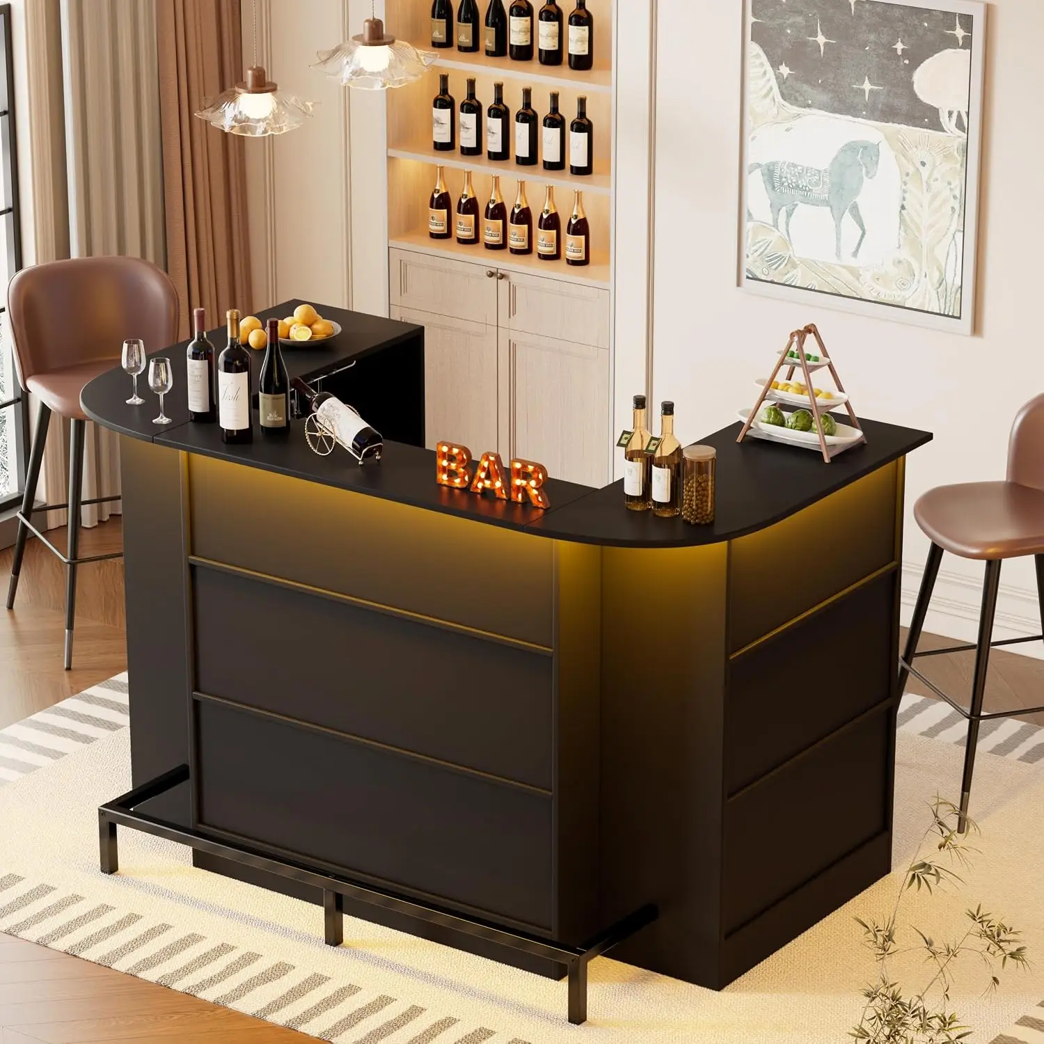 Modern LED Wooden Bar Cabinet 6