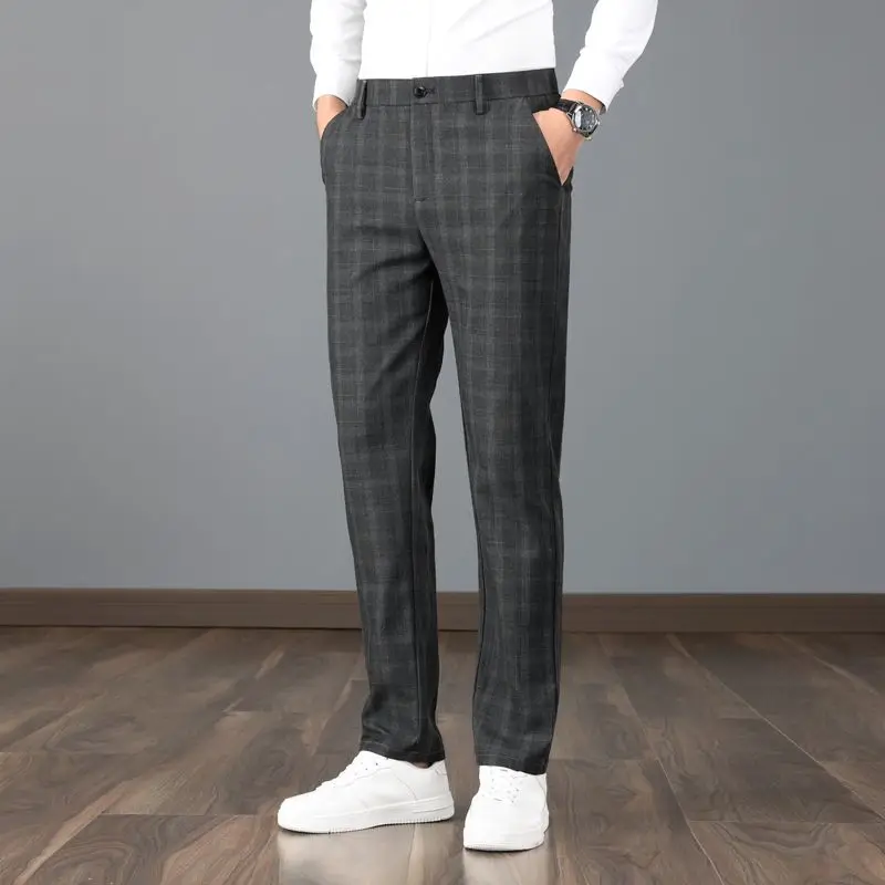 

Autumn Winter Men's Cotton Linen Pants Y2K Loose Business Casual Long Pants Elastic Waist Long Pants Large Size Fashion Trousers