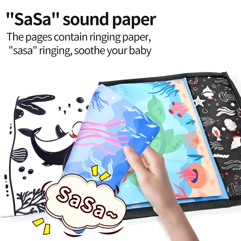 ตลกสีดําและสีขาวเด็กหนังสือ Early การศึกษา Montessori ของเล่นเด็กทารกแรกเกิด Tummy Time Mirror ของเล่น