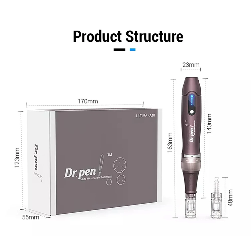 Wireless A10 Dr Pen Ultima Original Derma Microneedle 52 Pcs Round nano Cartridge 5 Speed Professional Microneedling Skin Care