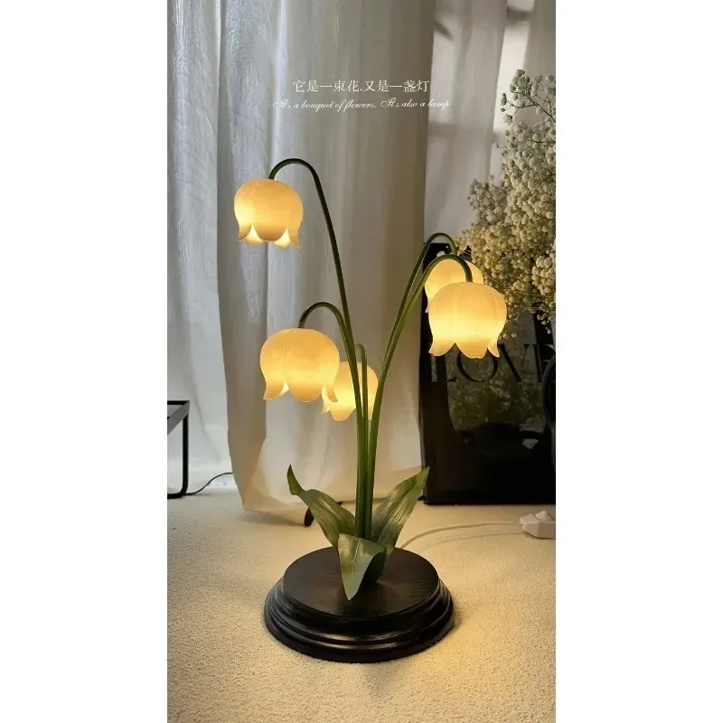 【2026】Lily Of The Valley Table Lamp Pastoral Living Room Master Bedroom Bedside Ambient Light Wedding Birthday Valentine