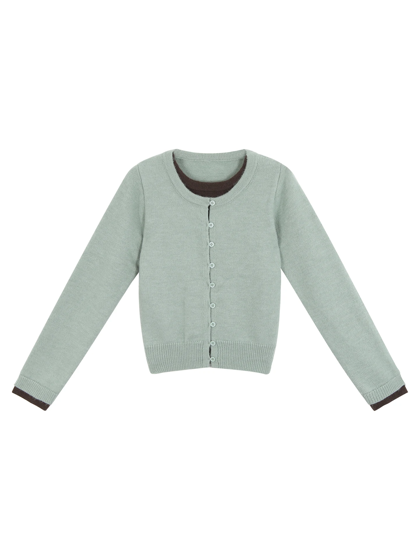 سترة محبوكة ضيقة للنساء موديل 2025 الجديد لخريف وشتاء الأزياء بتصميم قطعتين وهمي وحسية أنيقة