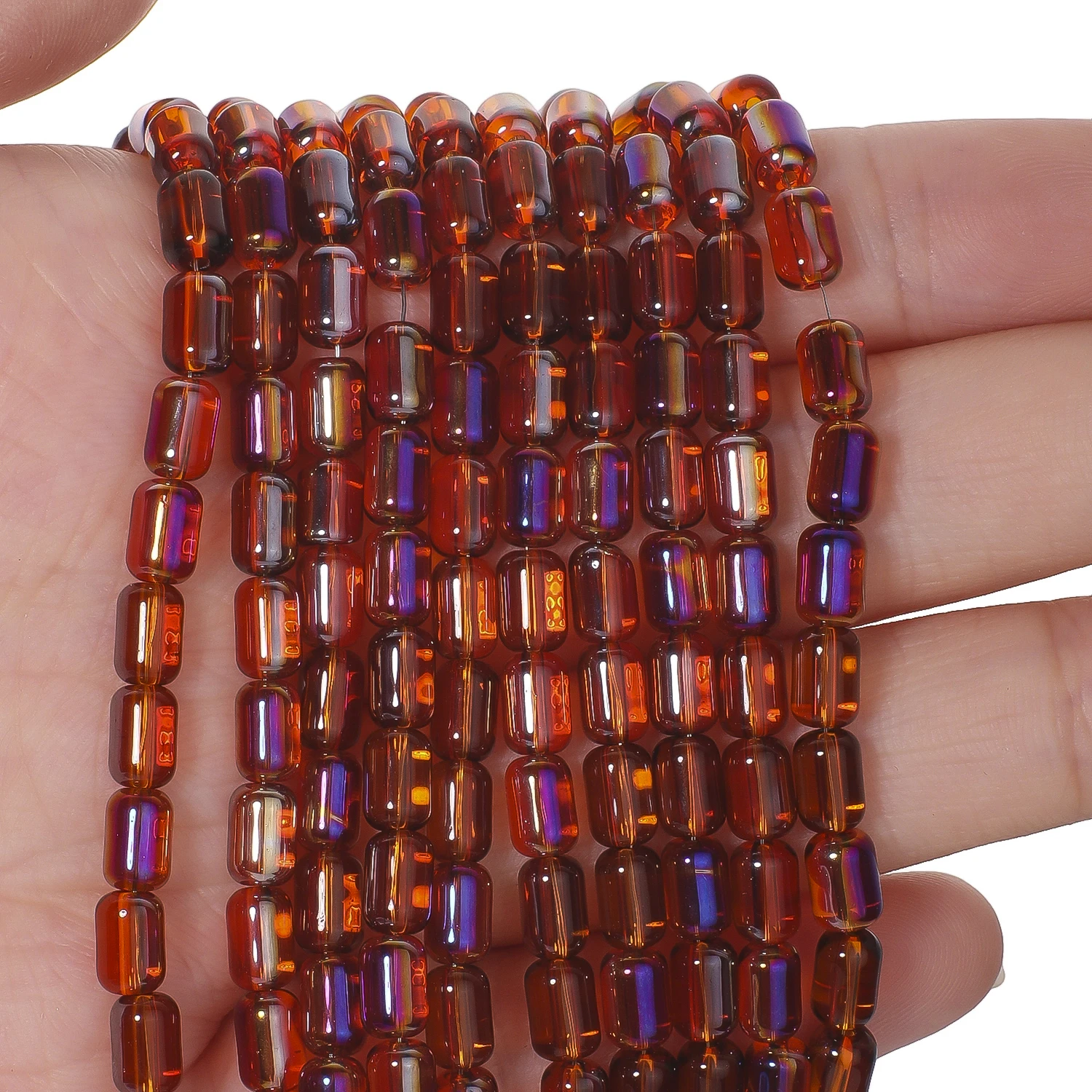 4 x 6 mm bunte zylindrische Porzellan-Kristall-Quarzperlen, glatte, einfarbige Glasperlen für handgefertigte DIY-Armband-Anhänger – Detail 34