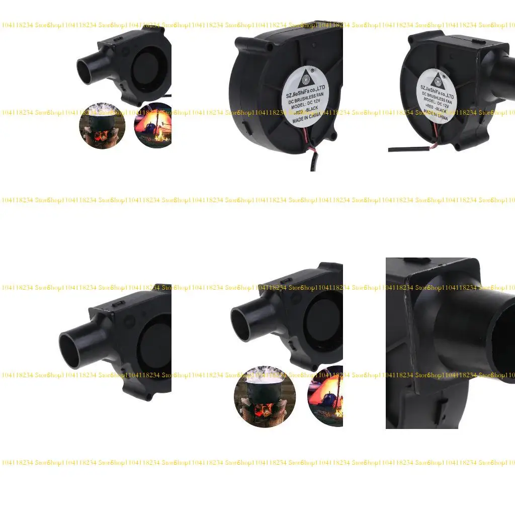 

P9FB 75mm Blower 75x75x30mm 12V Smelting Metal Fan BBQ Fan with Clip for Green Egg