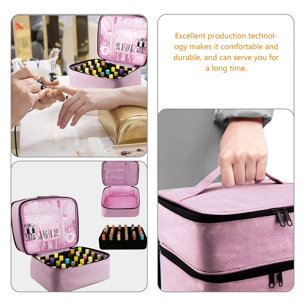 Bolsa de armazenamento de maquiagem leve, grande capacidade, organizador portátil, bolsa de higiene pessoal para mulheres, suprimentos para arte em unhas