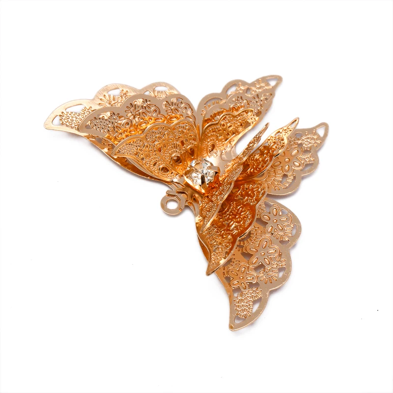 5pcs 25x35mm Three Layer Butterfly Charm Necklaces Pendant Bracelet Necklace Jewelry Accessorie Making Components Handmade DIY