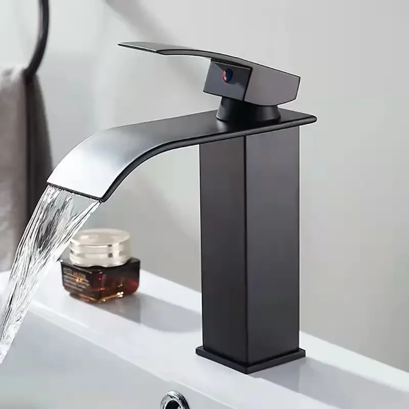 

Bathroom Accessories, Household Stainless Steel Countertop Basin, Flat Mouth Waterfall Faucet