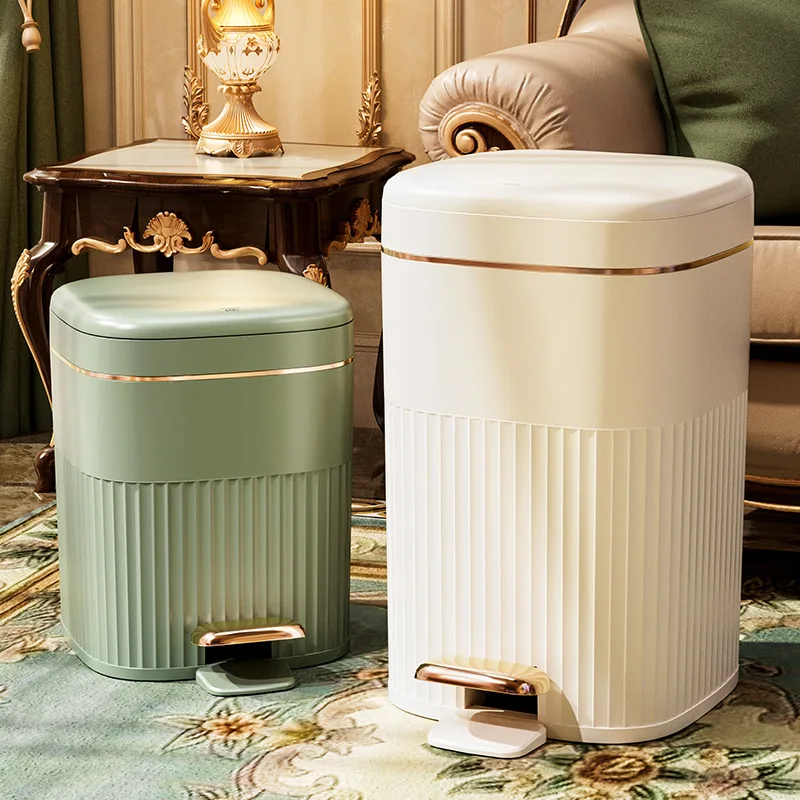8L Trash Bin With Pedal Lid Light Luxury Trash Can For Kitchen Toilet Living Room Large Capacity Wastebasket Simple and Modern