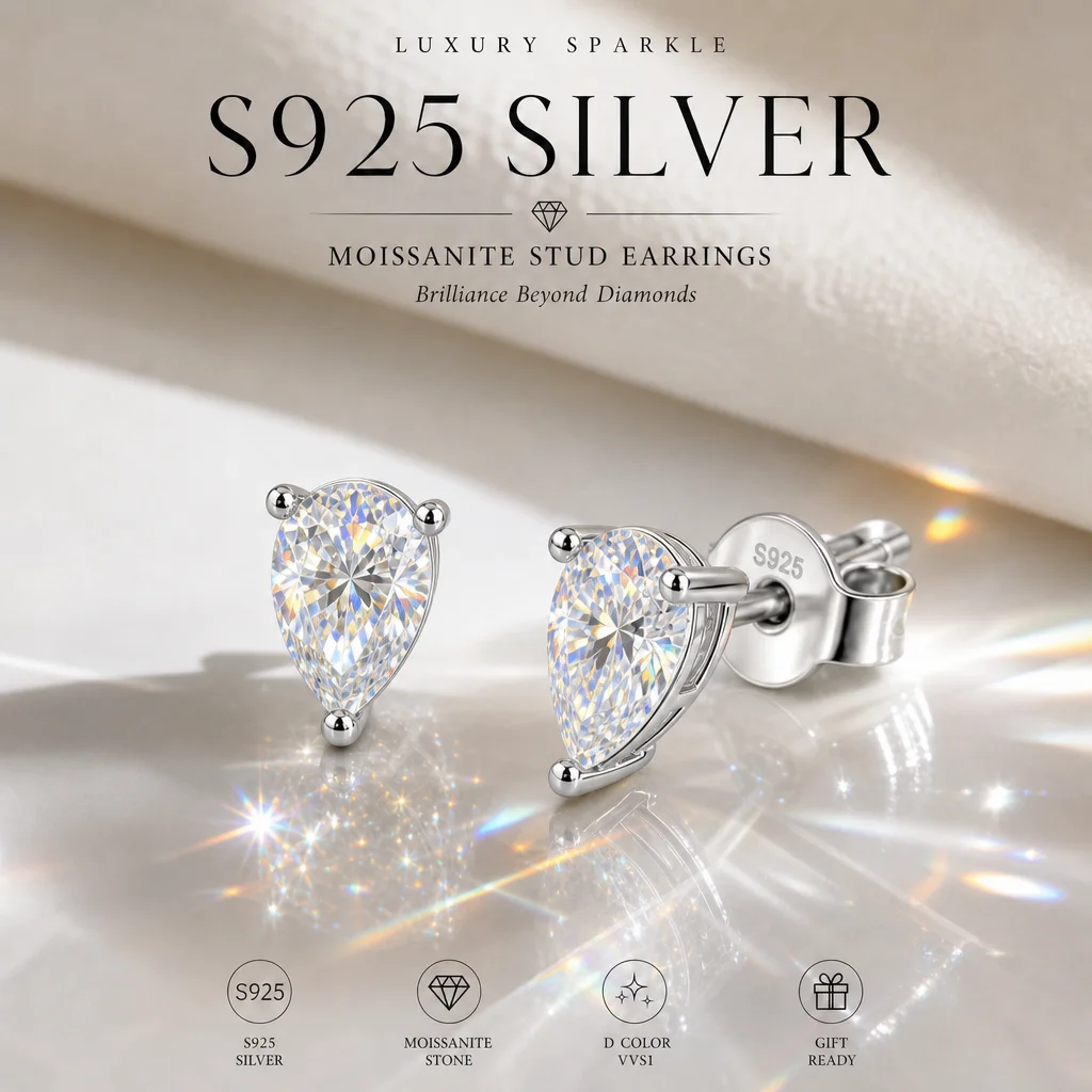 S925 Silber Marquise-Schliff 3EX Cut Zertifizierte 0,5-2,0ct Moissanit-Ohrringe Damen-Party-Schmuck Geschenke mit GRA-Zertifikat – Detail 11
