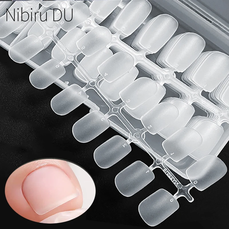 

240pcs Frosted Nails Tip Almond Square Coffin Acrylic Fake Nails Full Cover Press On Nails DIY Nail Extension Tips Capsule