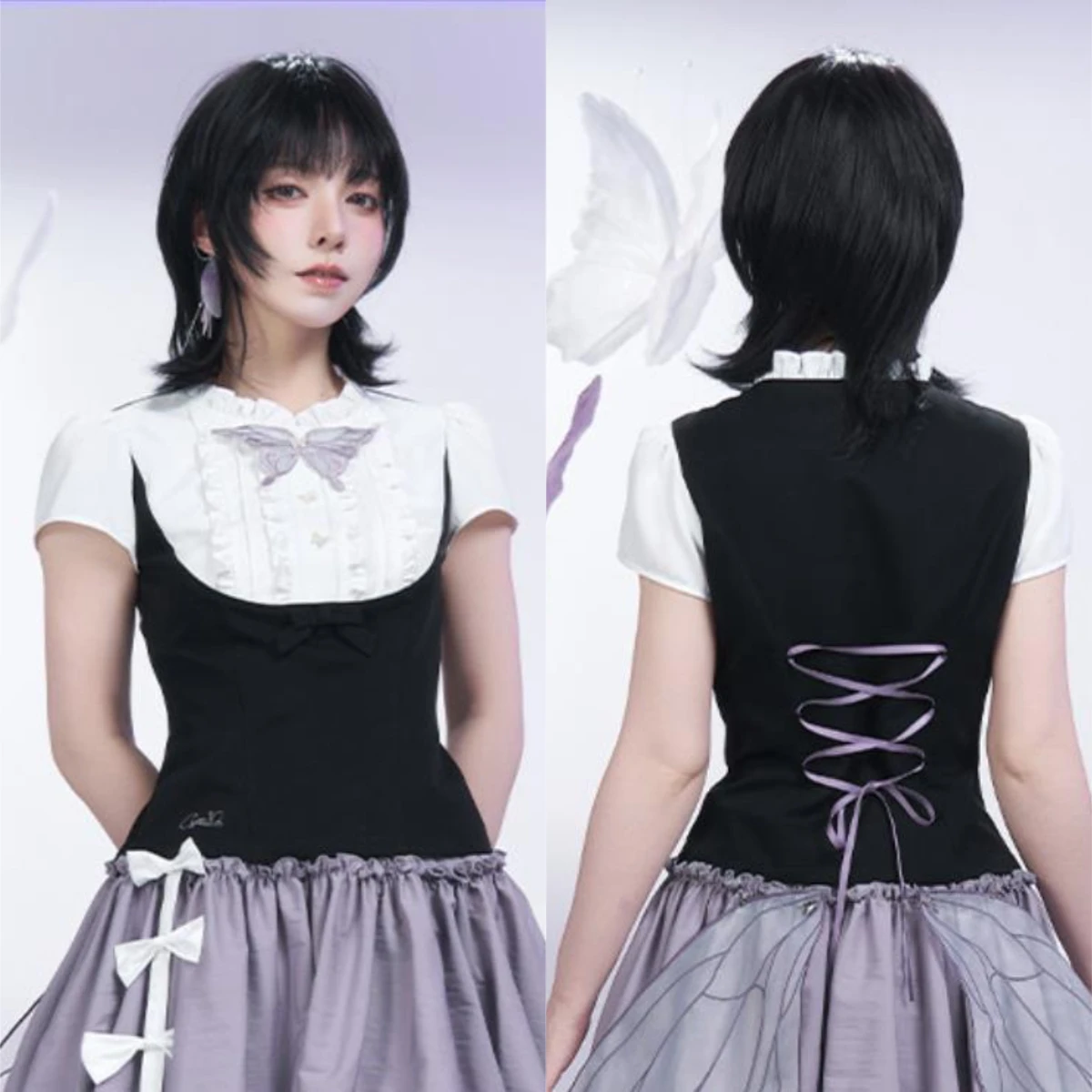 

MiHoYo Honkai: Star Rail Castorice Theme Impression Series Short Sleeve Shirt Anime Cosplay Halloween Mascot Student Fans Gift